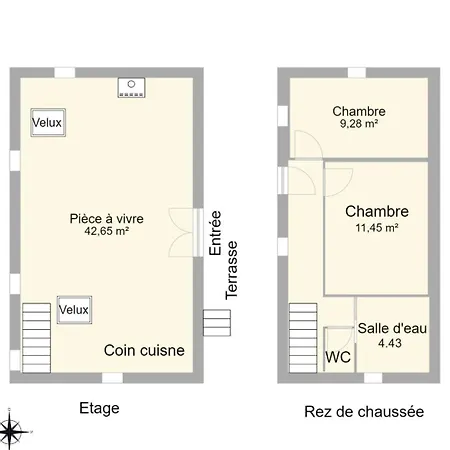 Du Tomple, Cote Prairie 4/6 Personnes 別荘 Quézac